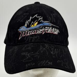 Lake Erie Monsters Hockey Autographed Hat OSFM Strapback Sportswear Black Cap